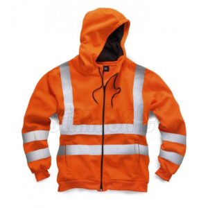hi vis hooded jacket orange